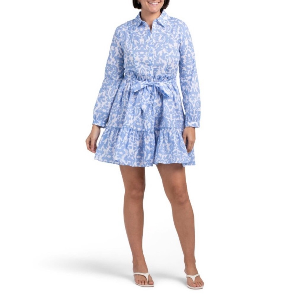Ellen Tracy Blue Patterned Women's Dress